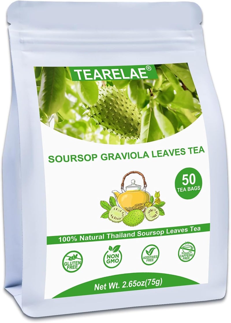 TEARELAE Soursop Graviola Leaves Tea - 50 Tea Bags - Image 1